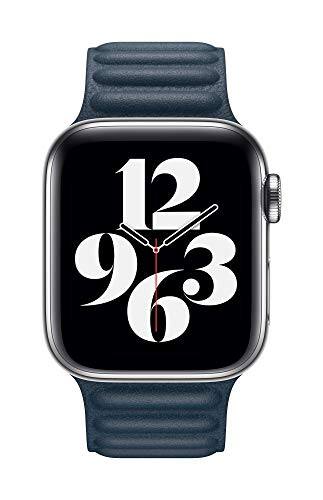 Alt View 2. Apple - Apple Watch Band - Leather Link (40mm) - Baltic Blue - Medium/Large - Blue.