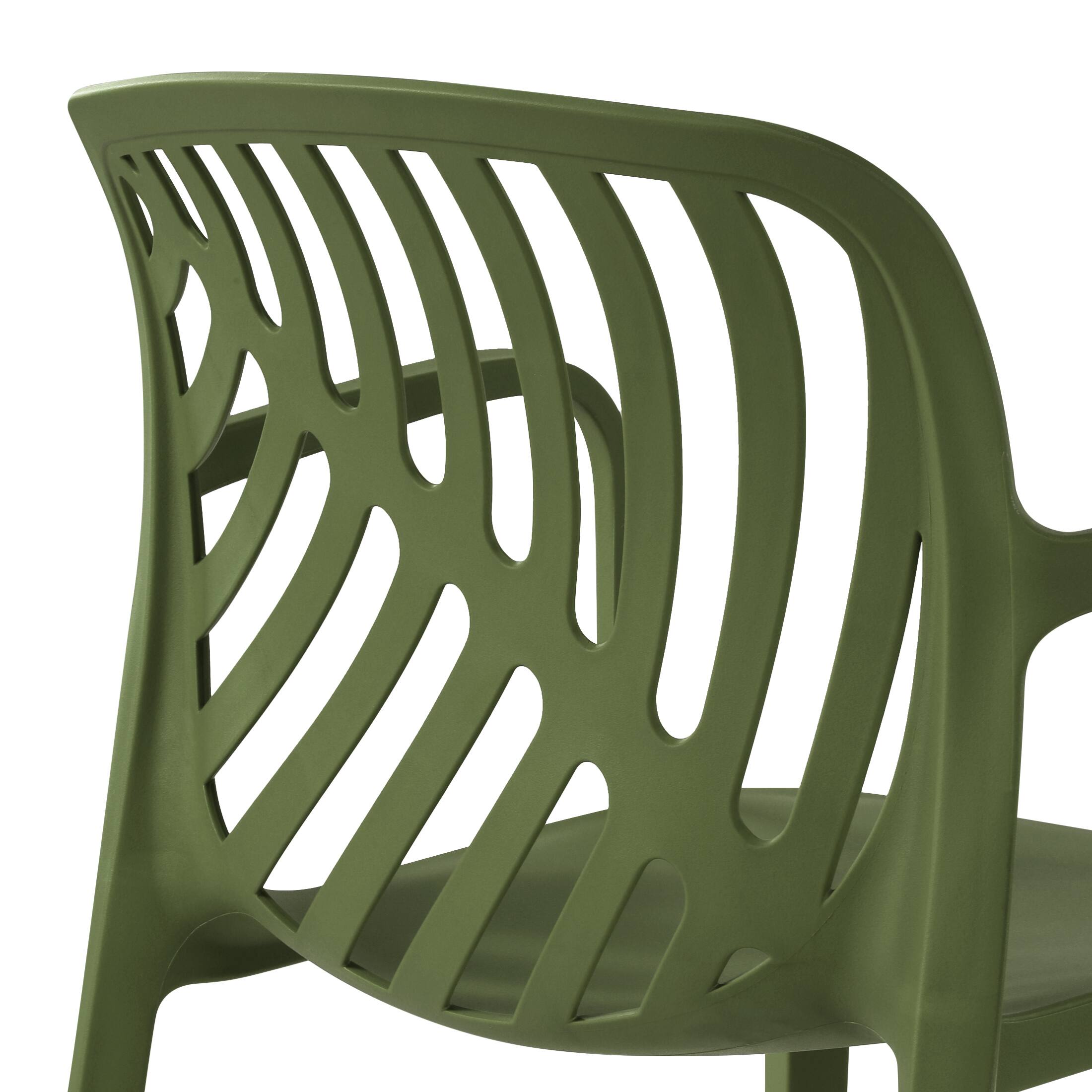 Alt View 3. WestinTrends - WestinTrends Playa 7-Piece Outdoor Metal Rectangle Patio Dining Table Set With Stackable Resin Patio Dining Chairs - Olive Green.
