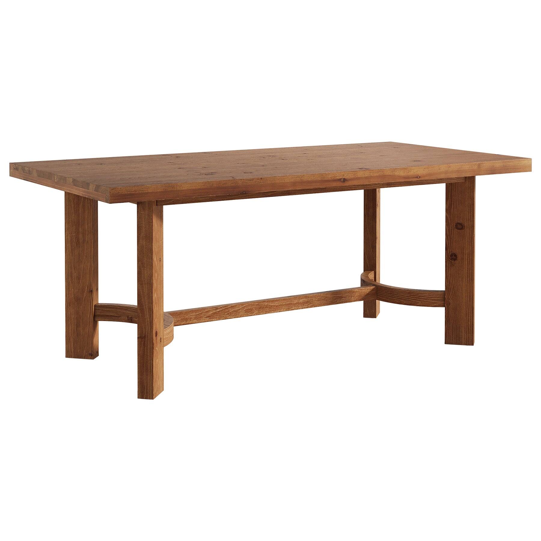 Alt View 5. Tribesigns - Farmhouse Solid Wood Dining Table with Wood Grain Finish and Rectangular Top for Dining Room and Kitchen - Brown.
