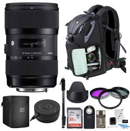 Sigma - 18-35mm f/1.8 DC HSM Art Lens for Nikon DSLR Cameras Bundle