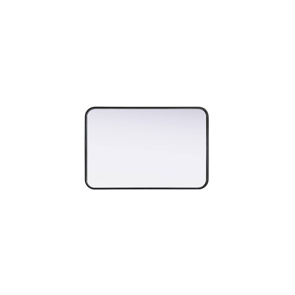Alt View 4. Elegant Decor - Contour Metal Rectangle Mirror 20x30 in Black - Black.