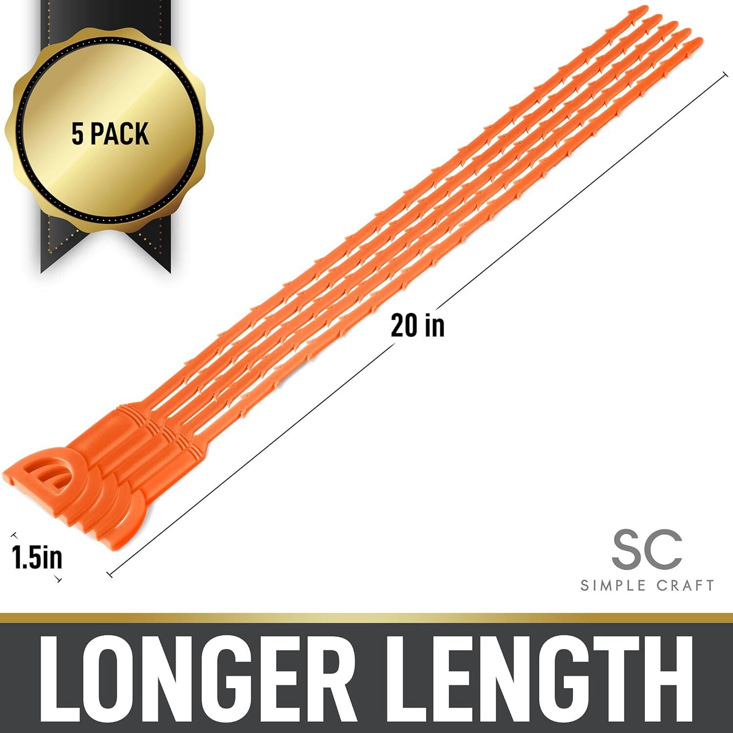 5 PACK

20 in

1.5 in

SC SIMPLE CRAFT

LONGER LENGTH
