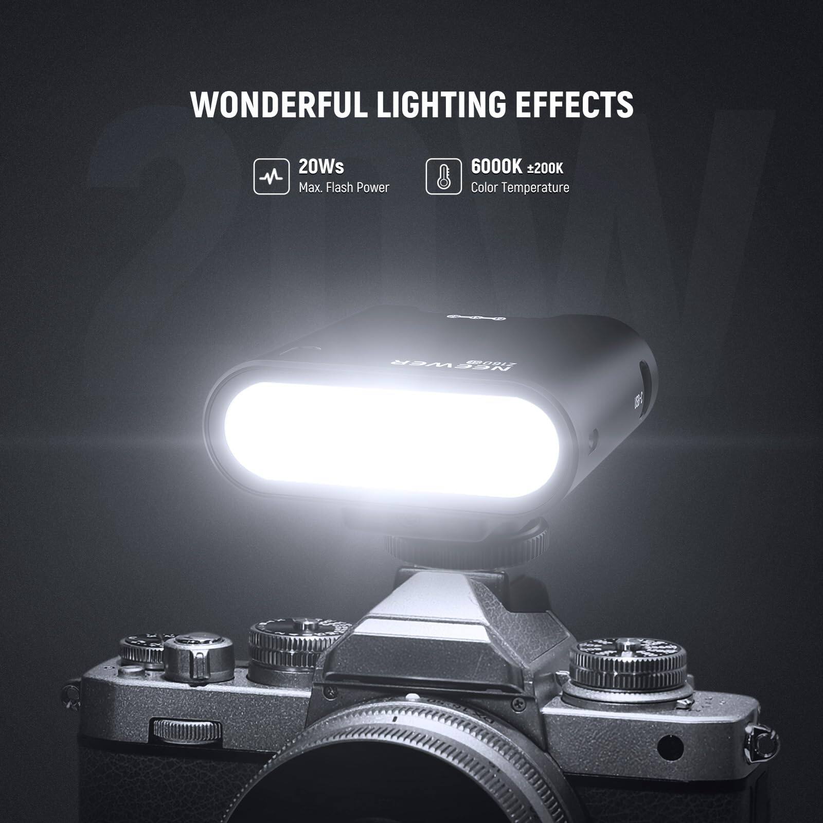 WONDERFUL LIGHTING EFFECTS

20Ws  
Max. Flash Power

6000K +200K  
Color Temperature