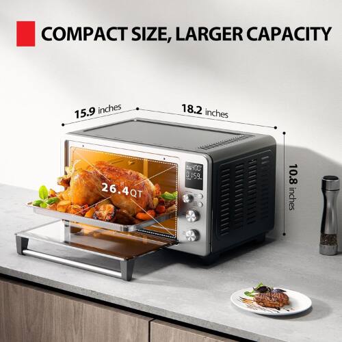 COMPACT SIZE, LARGER CAPACITY

15.9 inches  
18.2 inches  
10.8 inches  

26.4 QT