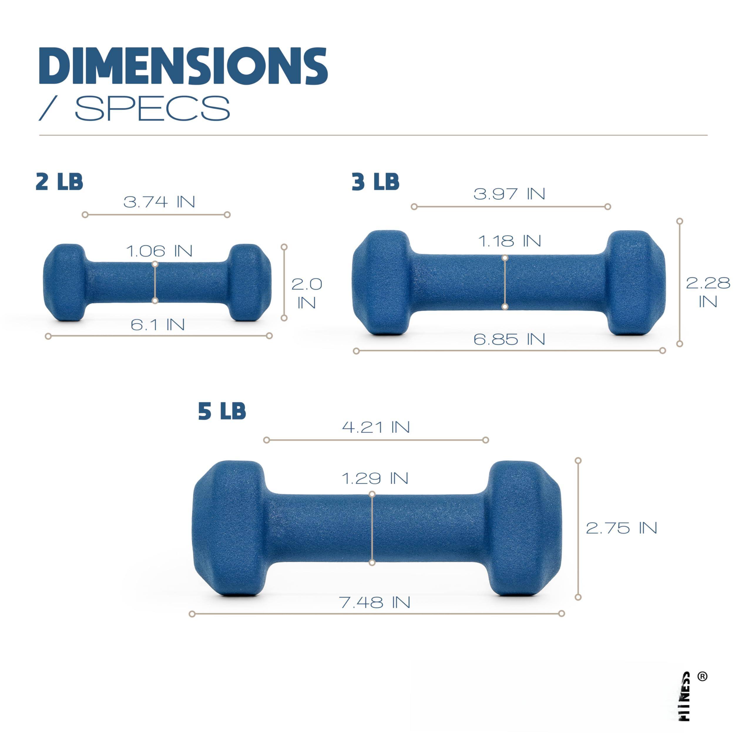 DIMENSIONS / SPECS

2 LB  
- Length: 6.1 IN  
- Diameter: 1.06 IN  
- Grip Diameter: 2.0 IN  
- Overall Length: 3.74 IN  

3 LB  
- Length: 6.85 IN  
- Diameter: 1.18 IN  
- Grip Diameter: 2.28 IN  
- Overall Length: 3.97 IN  

5 LB  
- Length: 7.48 IN  
- Diameter: 1.29 IN  
- Grip Diameter: 2.75 IN  
- Overall Length: 4.21 IN  

MINES