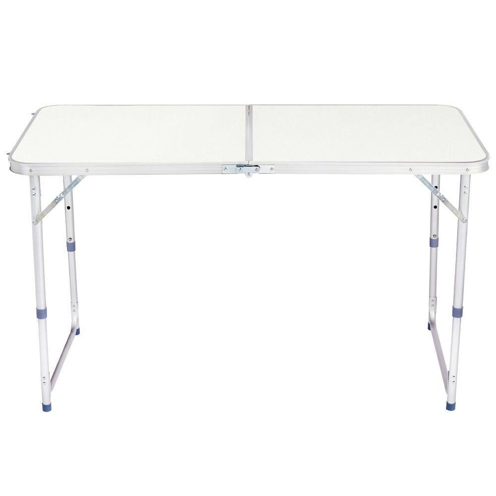 Alt View 1. Resenkos - Resenkos Portable Multi-Use Folding Table 4Ft - Wood Grain Design, Versatile Tabletop For Home, Outdoor Events, White - White.