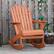 Alt View 1. Outsunny - Adirondack Rocking Chair Outdoor Lounge Chair Fire Pit Seating with Slatted Wooden Design - Teak.