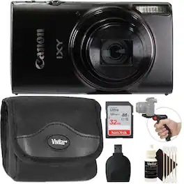 Canon - Powershot IXY 650 Digital Camera Black with 32GB Accessory Bundle - International Version