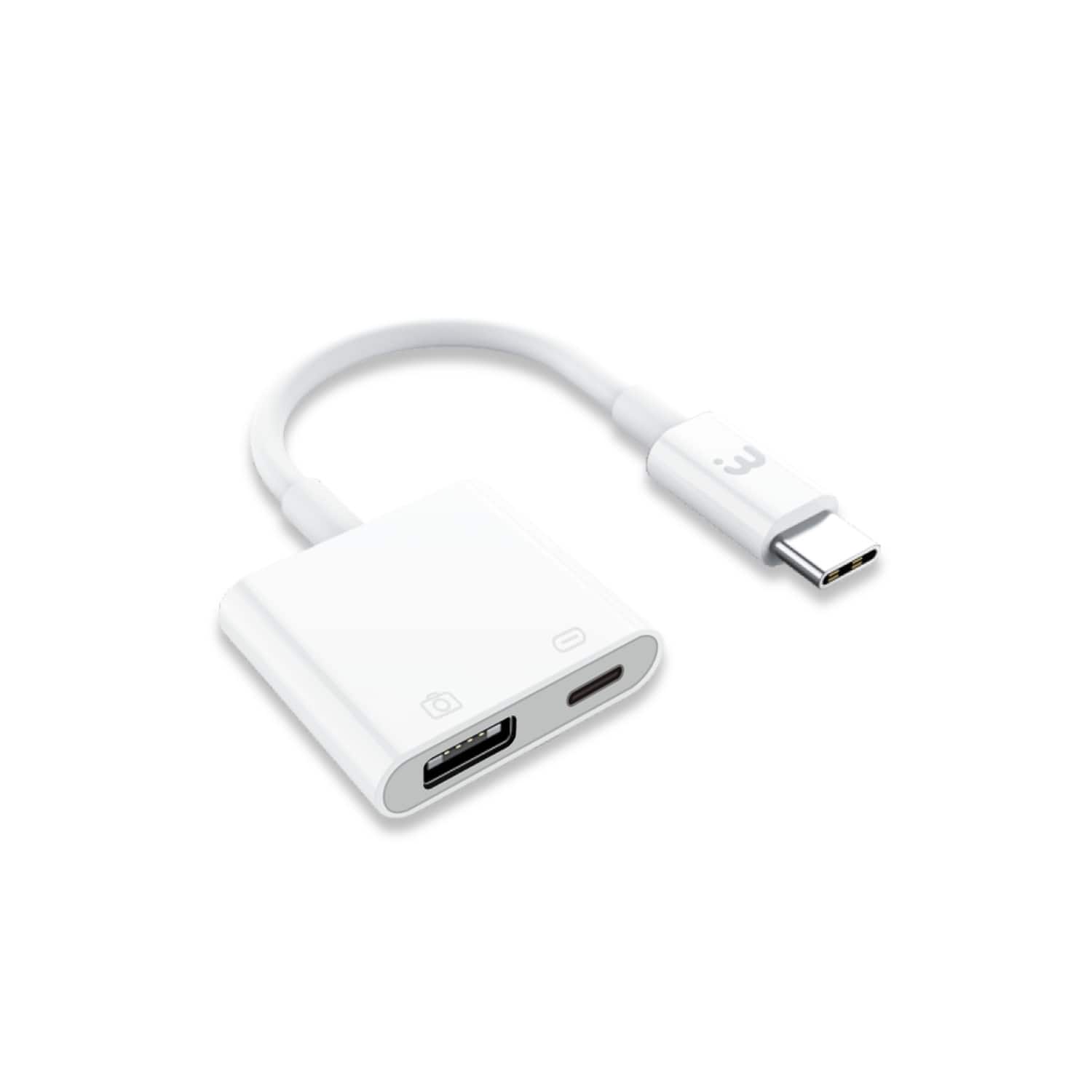 Front. Mybat Pro - MyBat Pro USB-C OTG Adapter with Power - White - White.