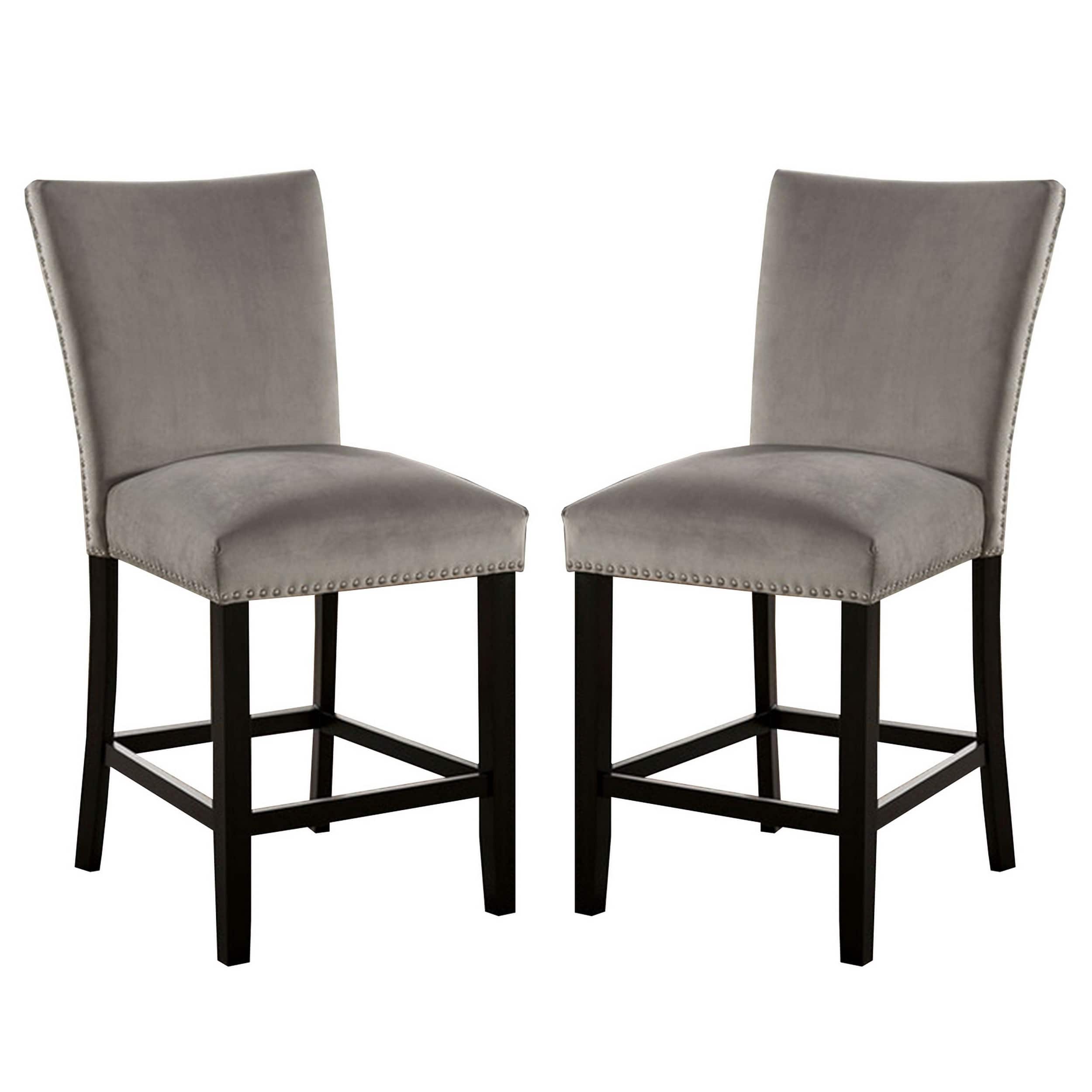 Manhattan Lane - Counter Height Side Chair with Padded Seating, Set of 2 - Gray