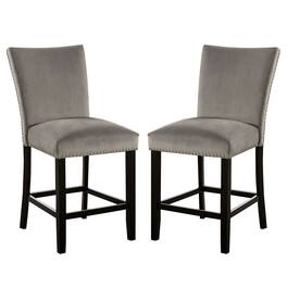 Manhattan Lane - Counter Height Side Chair with Padded Seating, Set of 2 - Gray