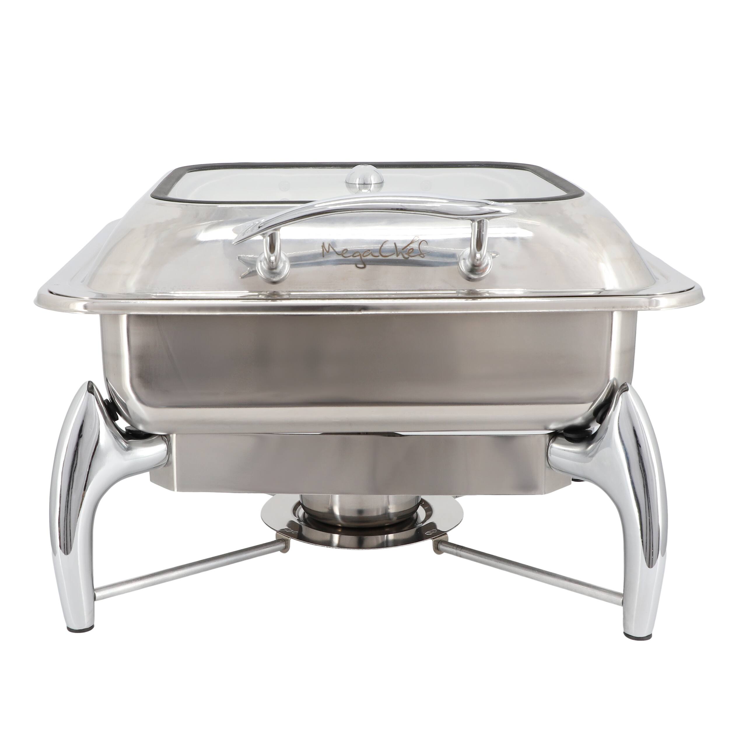 Alt View 2. MegaChef - MegaChef 6.3 Quart Stainless Steel Rectangle Professional Chafing Dish/Food Warmer/Buffet Server Serving Dish - Silver.