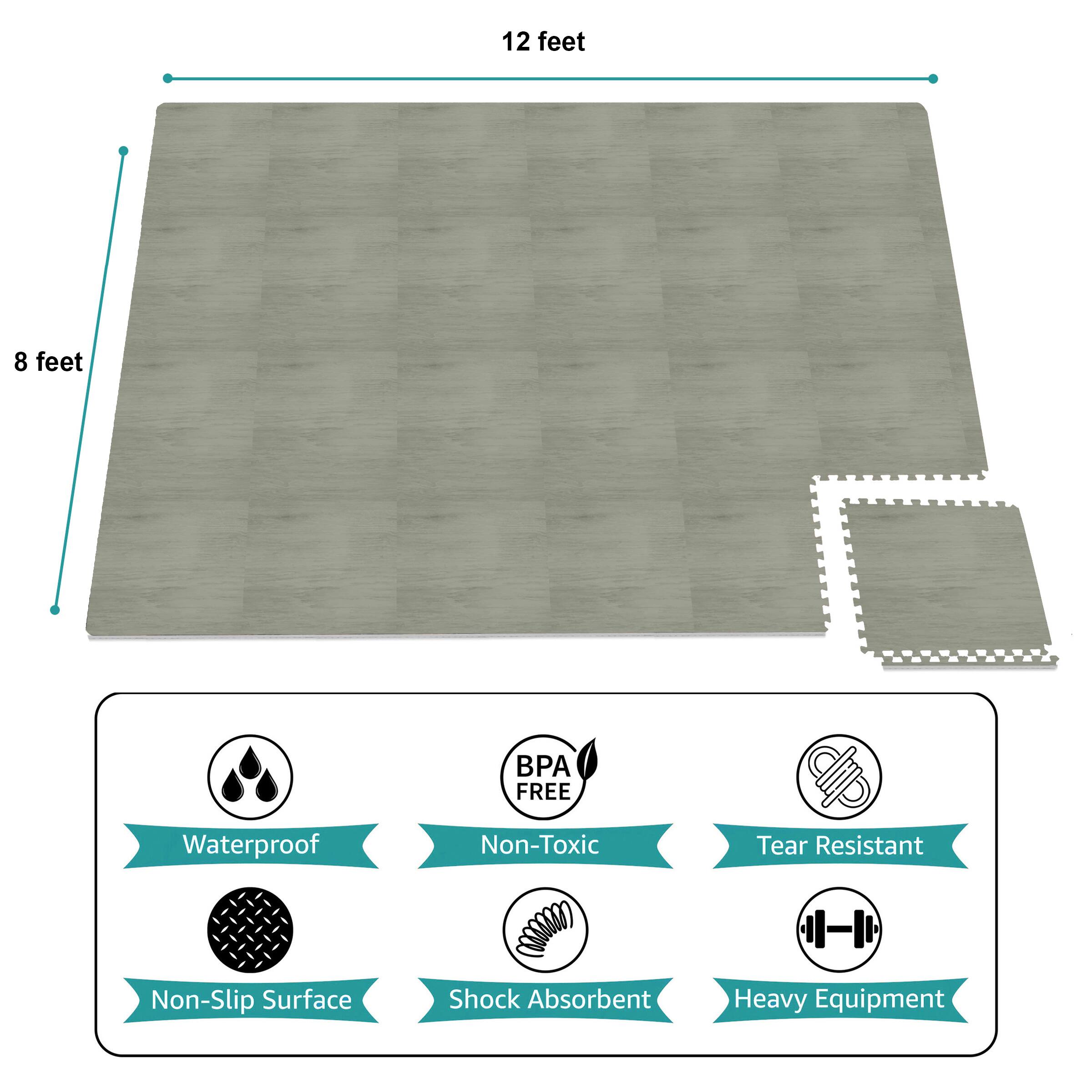 12 feet x 8 feet  
BPA FREE  
Waterproof  
Non-Toxic  
Tear Resistant  
Non-Slip Surface  
Shock Absorbent  
Heavy Equipment