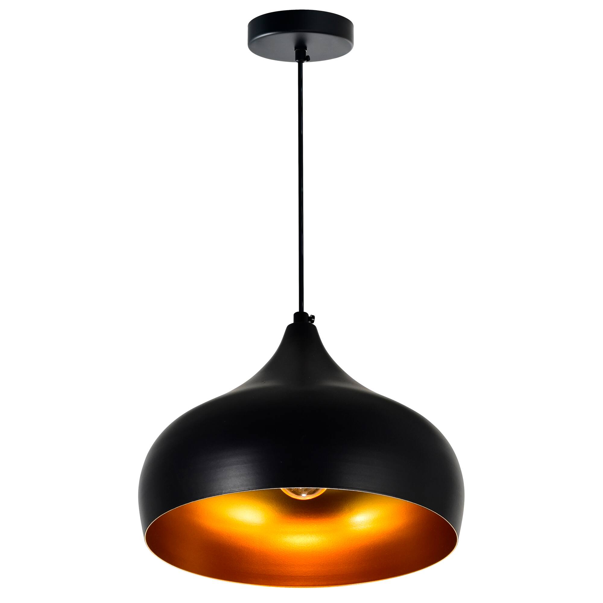 Alt View 1. CWI Lighting - Dynamic 1 Light Down Pendant With Black Finish - Black.