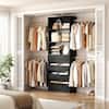 Front. Aheaplus - 4-9FT Adjustable Closet Organizer, 4 Drawers & 4 Hanging Rods, Heavy Duty Walk-in Wardrobe System - Black.
