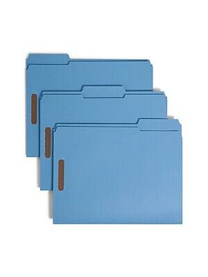 Front. Smead - Recycled Reinforced Classification Folder, 3/4" Expansion, Letter Size, Blue, 50/Box (12040) - Blue.