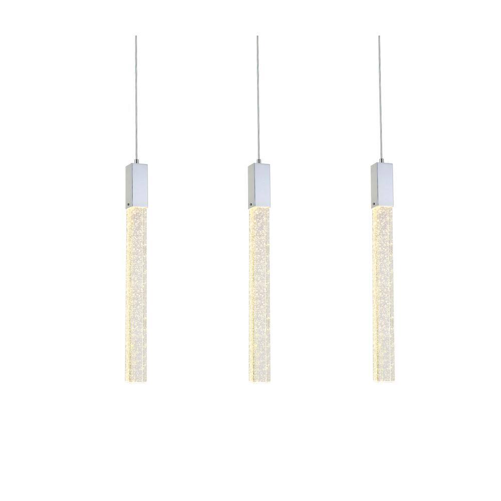 Alt View 4. Elegant Lighting - Weston 3 lights pendant in chrome - Chrome.