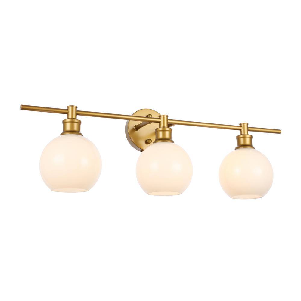 Back. Living District - Collier 3 light Brass and Frosted white glass Wall sconce - Brass And Frosted White Glass.