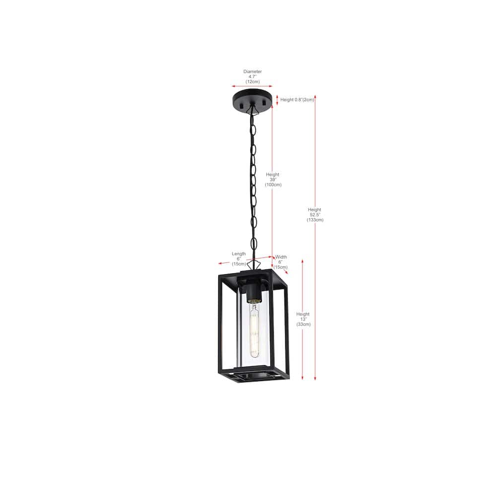 Elegant Lighting - Memphis 7 inch Outdoor Pendant - Black
