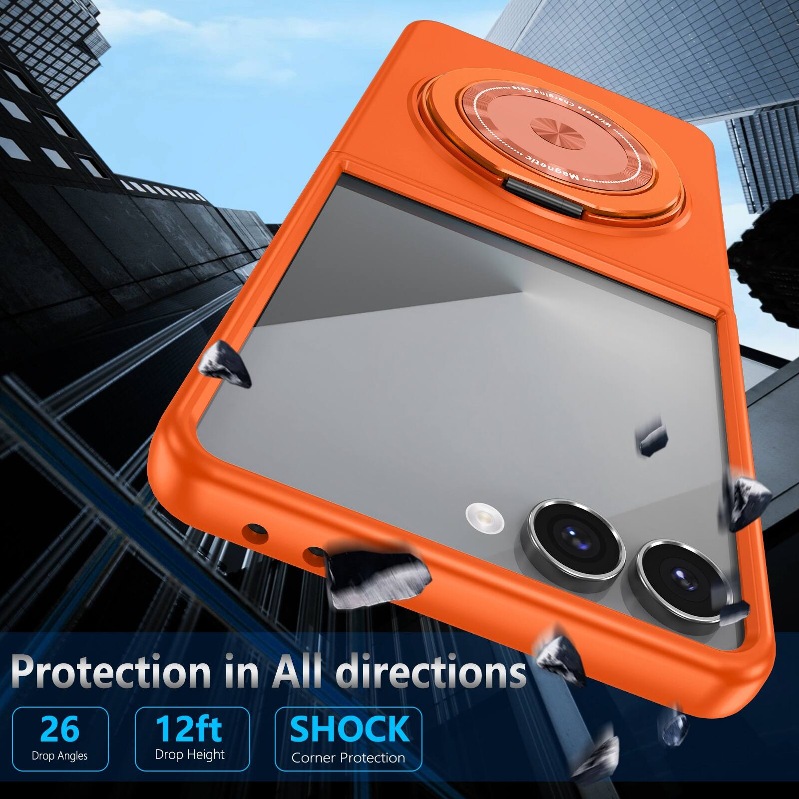 Protection in All directions

26 Drop Angles

12ft Drop Height

SHOCK Corner Protection