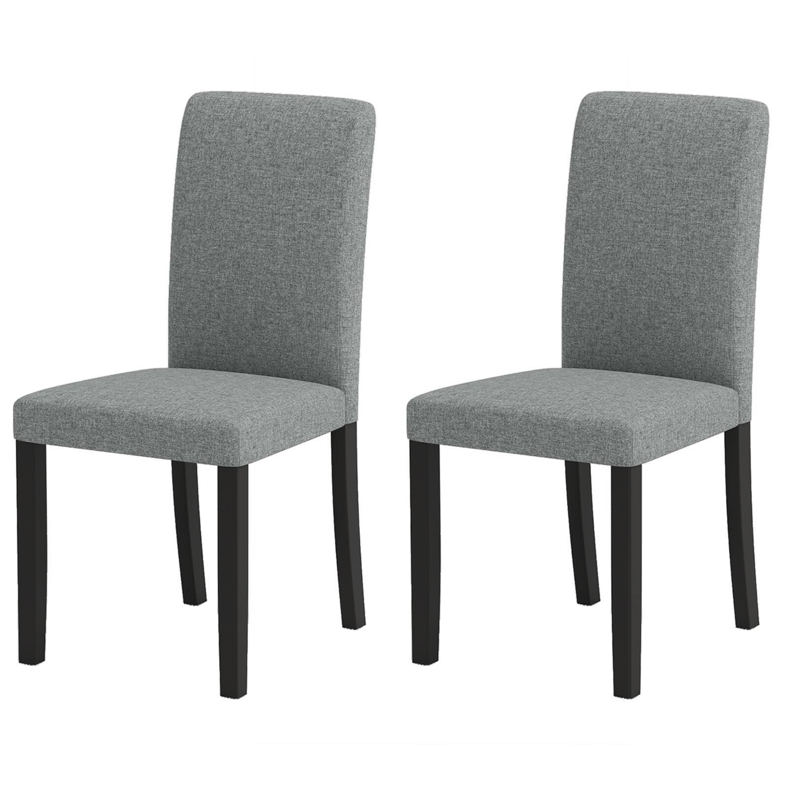 Alt View 8. Gymax - Gymax Dining Chair Set of 2 Mid-Century Modern Fabric Upholstered Parson Chairs - Gray.
