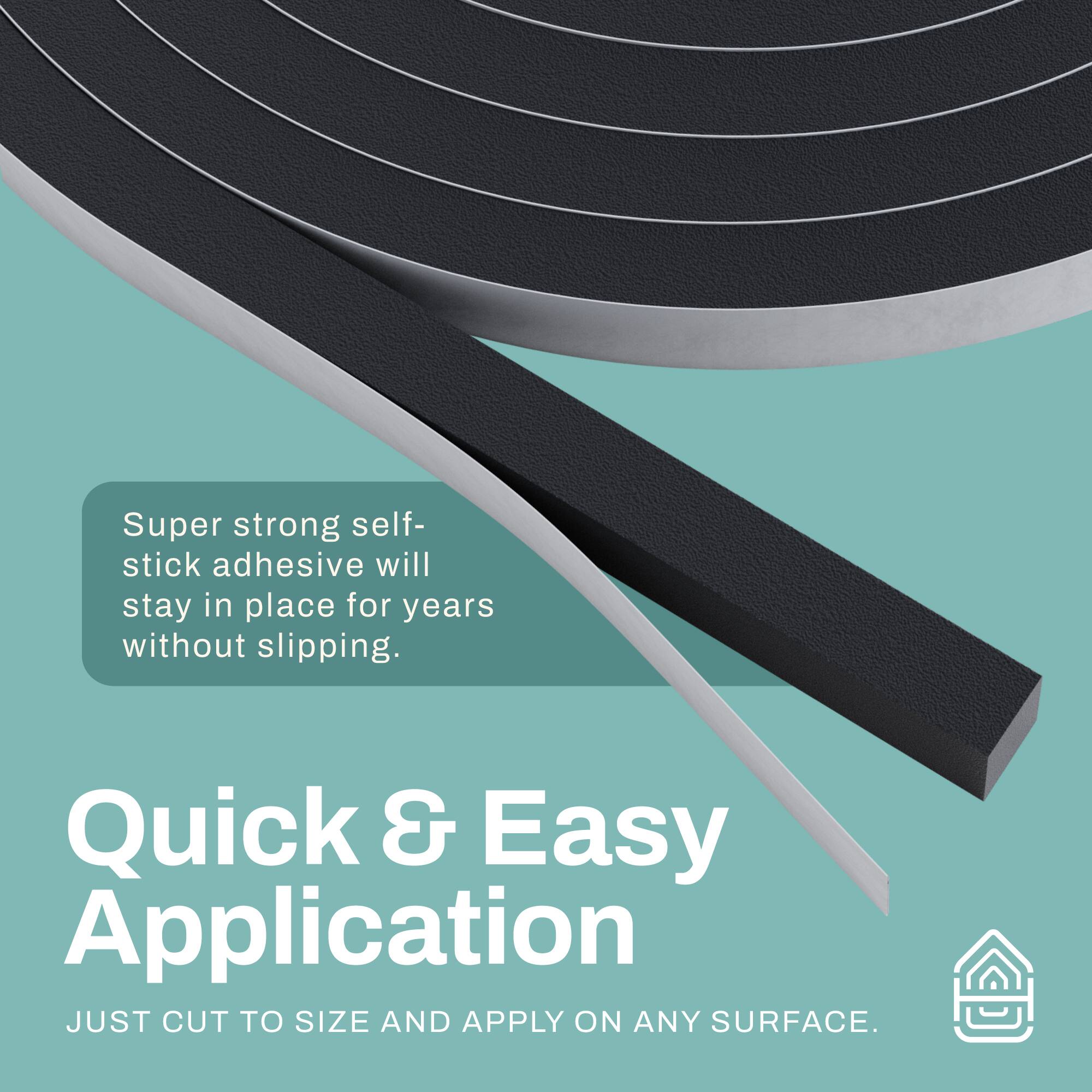 Super strong self-stick adhesive will stay in place for years without slipping. Quick & Easy Application: JUST CUT TO SIZE AND APPLY ON ANY SURFACE.