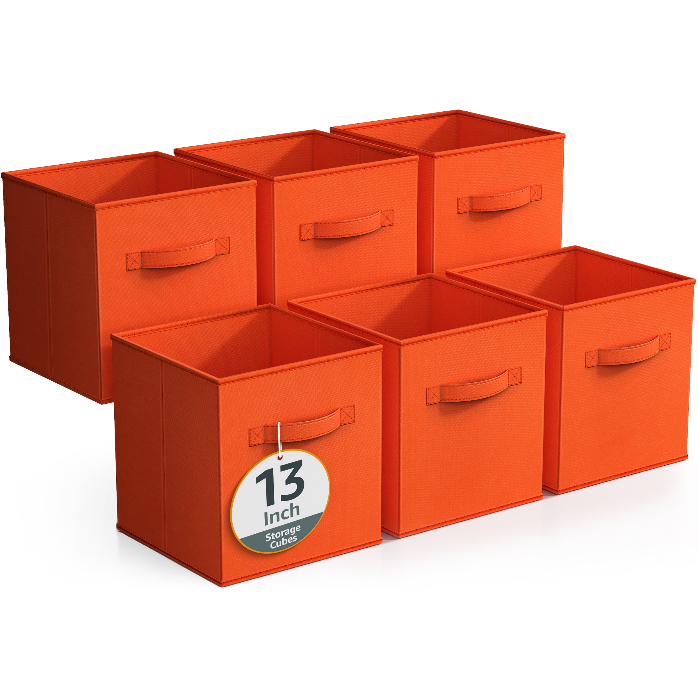 Sorbus - 6 Pack 13 Inch Foldable Storage Cubes with Handle for Organizing Home, Nursery, Playroom, Closet