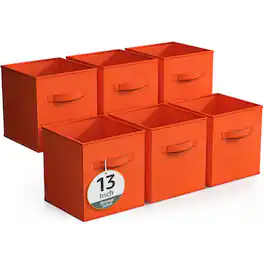 Sorbus - 6 Pack 13 Inch Foldable Storage Cubes with Handle for Organizing Home, Nursery, Playroom, Closet