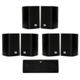 Acoustic Audio by Goldwood - AA351B and AA40CB Indoor Speakers Home Theater 7 Speaker Set - Black