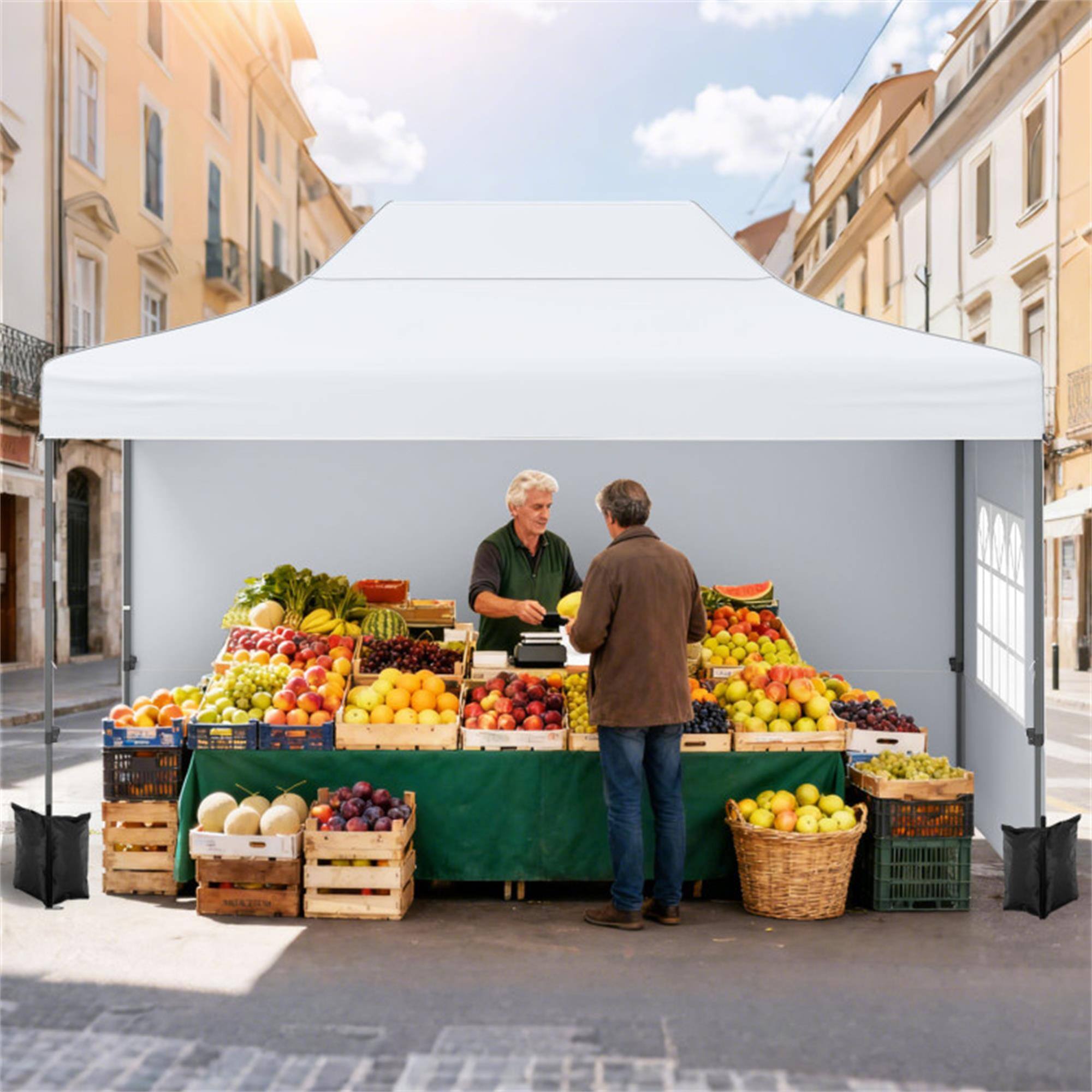 Alt View 2. Boyel Living - White 168-in W x 120-in D x 127.2-in H Pop up Canopy Tent.