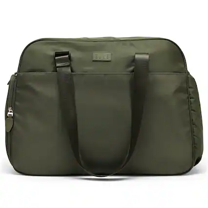 Front. Elle - ELLE Wayfarer 40L Monogram Weekender Duffel Bag | Olive Green - Olive Green.