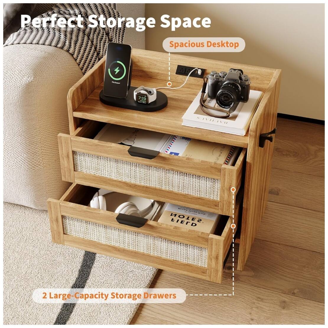 Perfect Storage Space  
Spacious Desktop  
2 Large-Capacity Storage Drawers