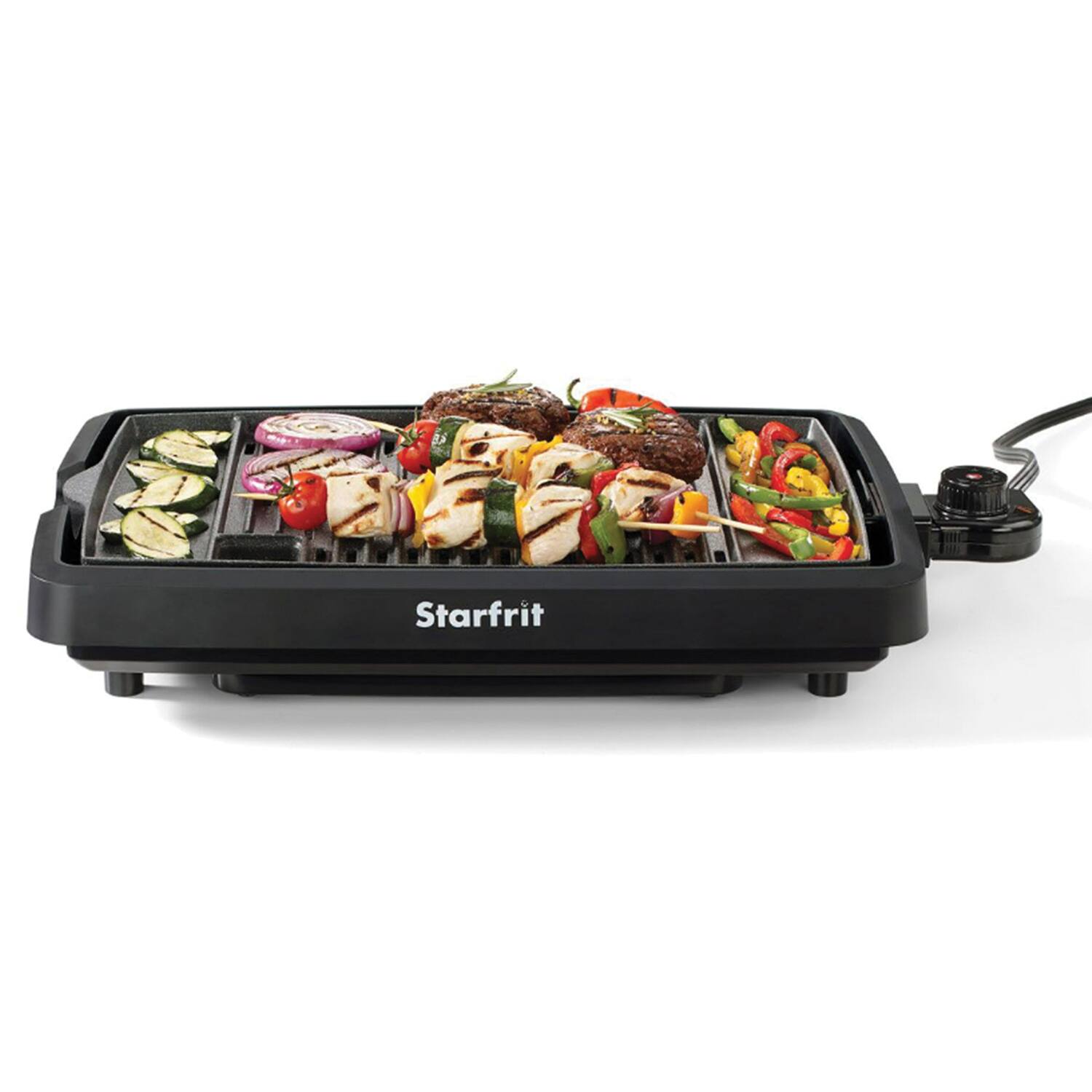 Back. THE ROCK by Starfrit - The Rock By Starfrit 024414-003-0000 Indoor Smokeless Electric Bbq Grill - black.