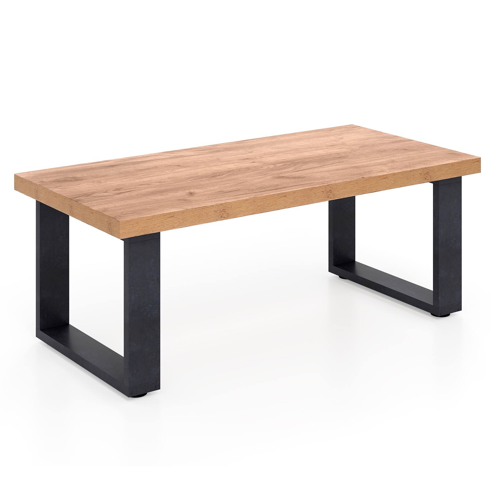 Alt View 9. Gymax - Gymax 47'' Farmhouse Style Accent Table w/ Thickened Tabletop & Natural Wood Texture - Black.