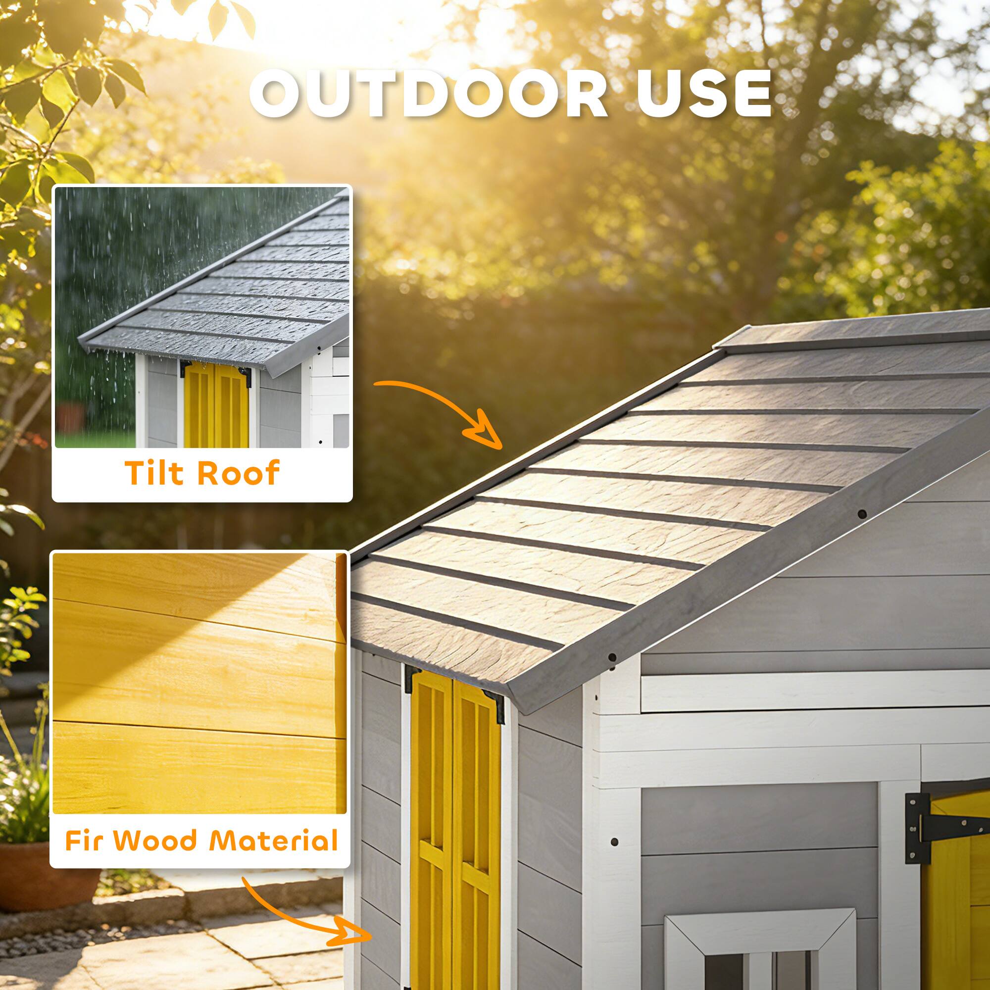 OUTDOOR USE

Tilt Roof

Fir Wood Material