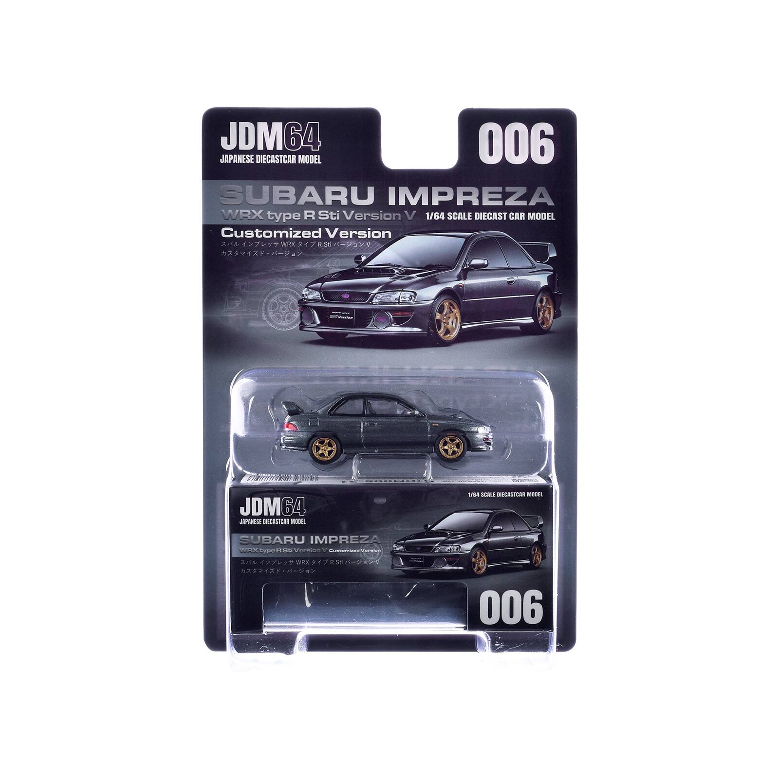 JDM64 006 JAPANESE DIECAST CAR MODEL SUBARU IMPREZA WRX type R Sti Version V 1/64 SCALE DIECAST CAR MODEL Customized Version V