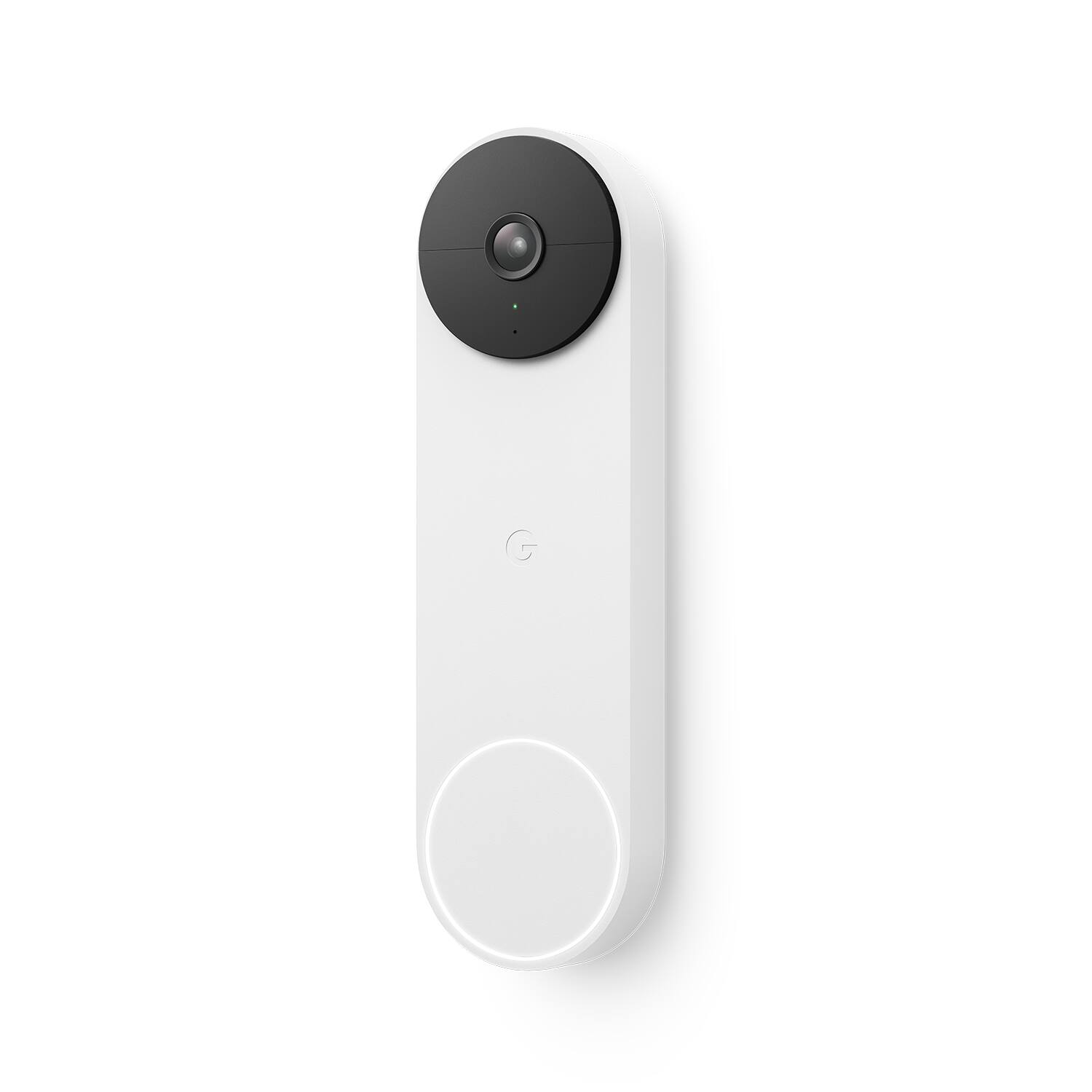 Left. Google - Nest Wi-Fi Video Doorbell - Battery Operated - Snow.
