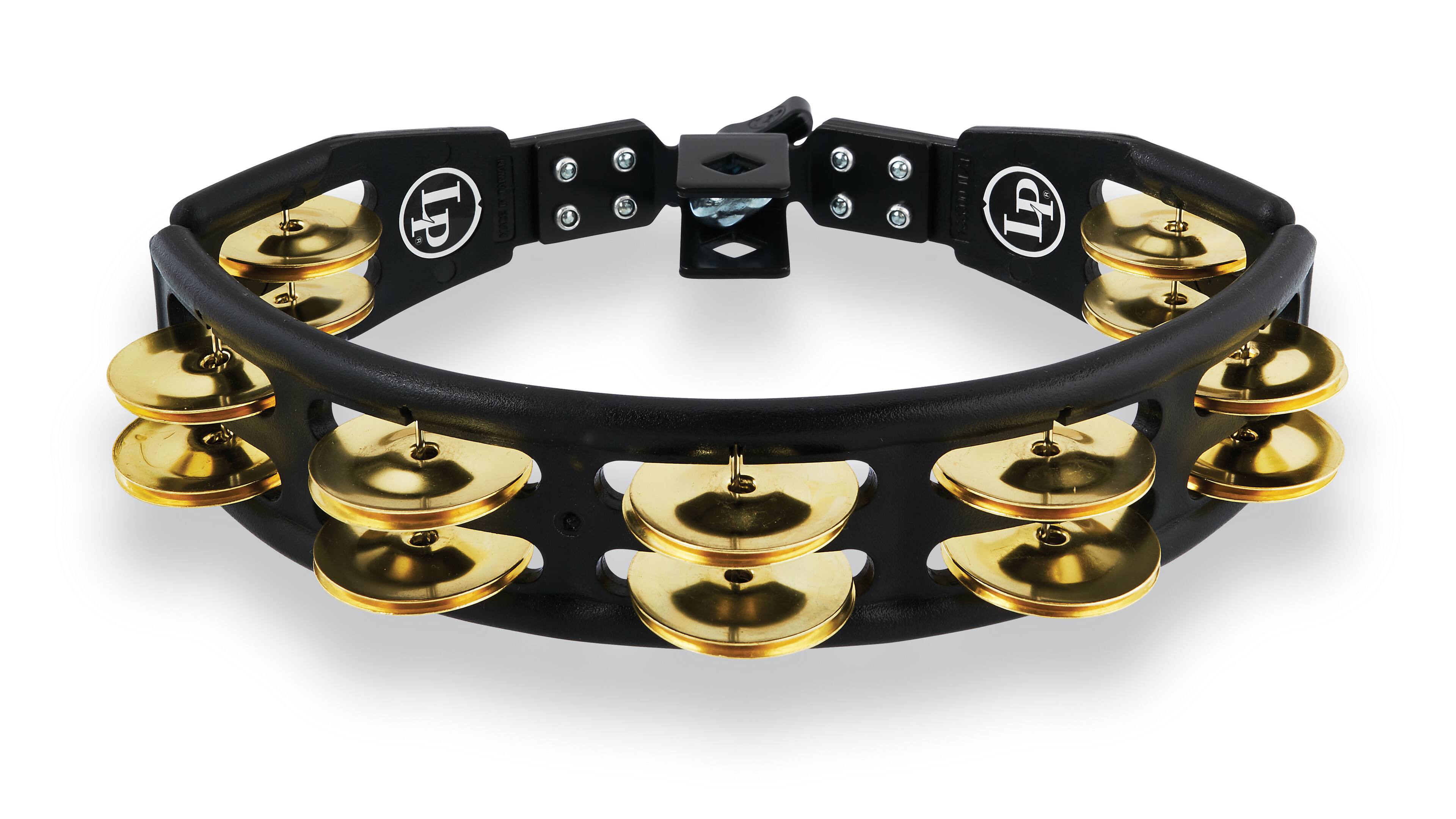 Left. Latin Percussion - LP175 Cyclops Mounted Tambourine with Brass Jingles and 3/8" Mount.