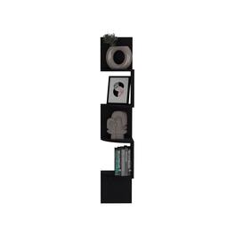 TuHome - Rosset Corner Shelf, Modern Full-Wall Design With Multiple Shelving - Black