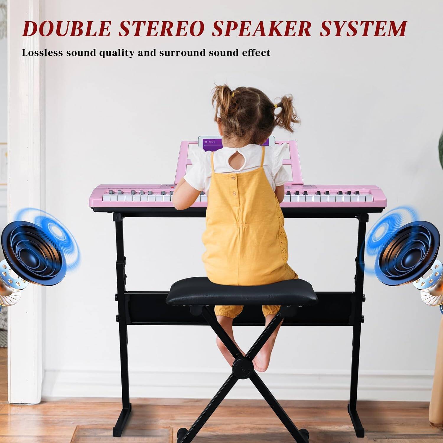 DOUBLE STEREO SPEAKER SYSTEM  
Lossless sound quality and surround sound effect
