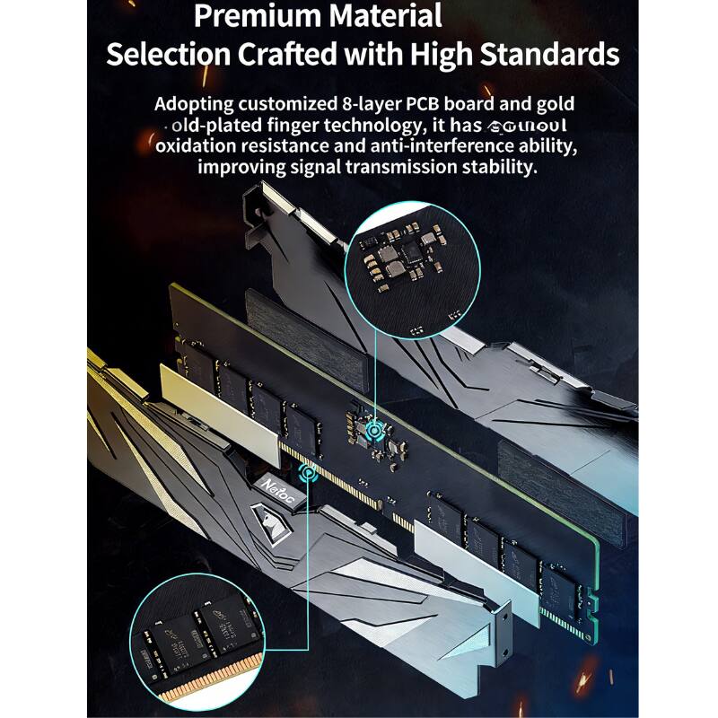 Premium Material Selection Crafted with High Standards

Adopting customized 8-layer PCB board and gold old-plated finger technology, it has excellent oxidation resistance and anti-interference ability, improving signal transmission stability.