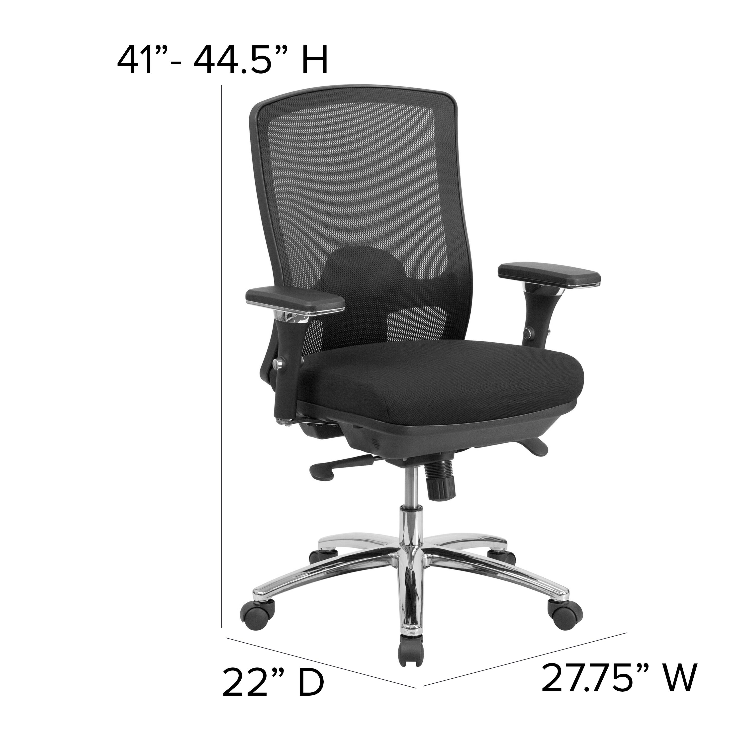 41" - 44.5" H  
22" D  
27.75" W