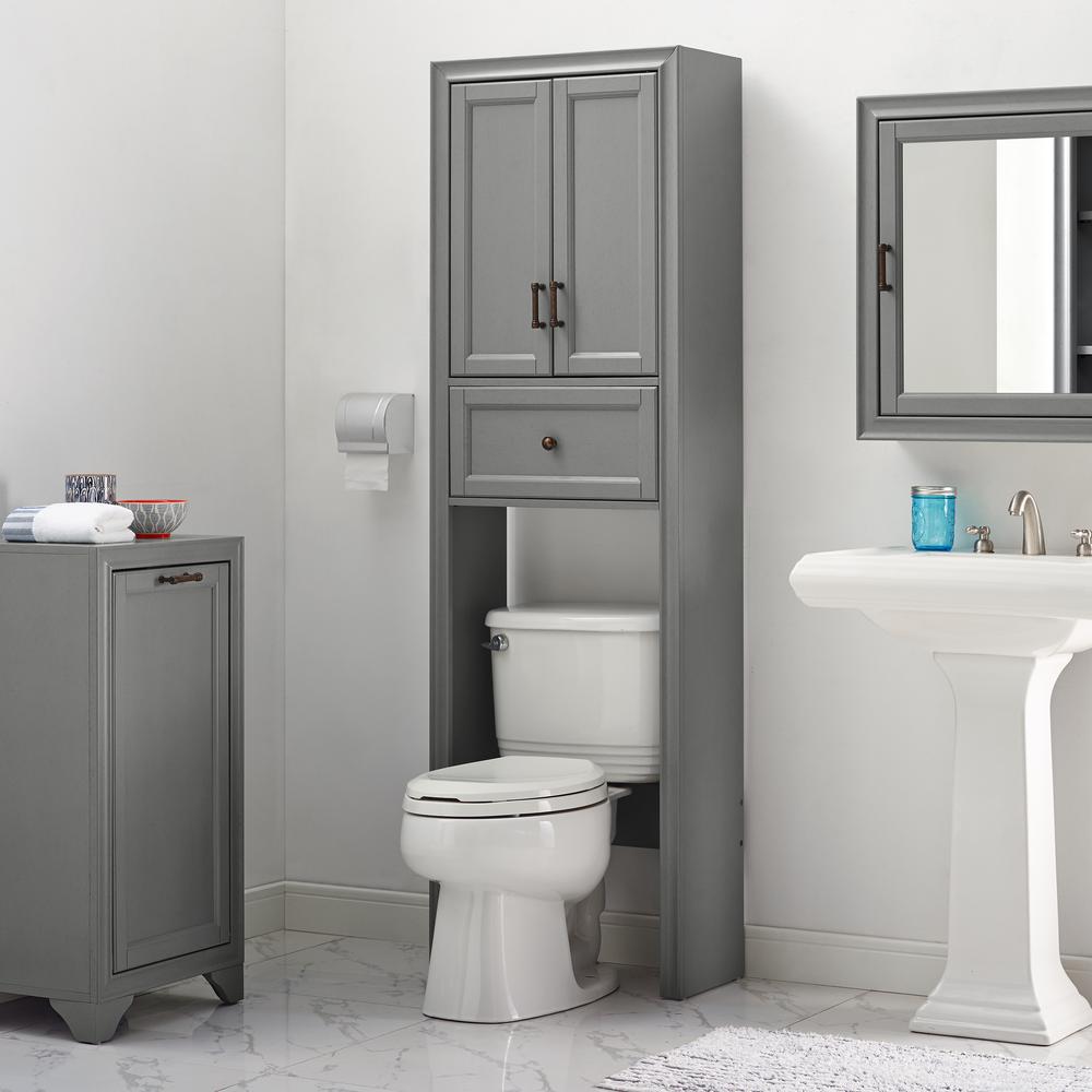Alt View 1. Crosley Furniture - Tara Over The Toilet Storage Cabinet - Gray.