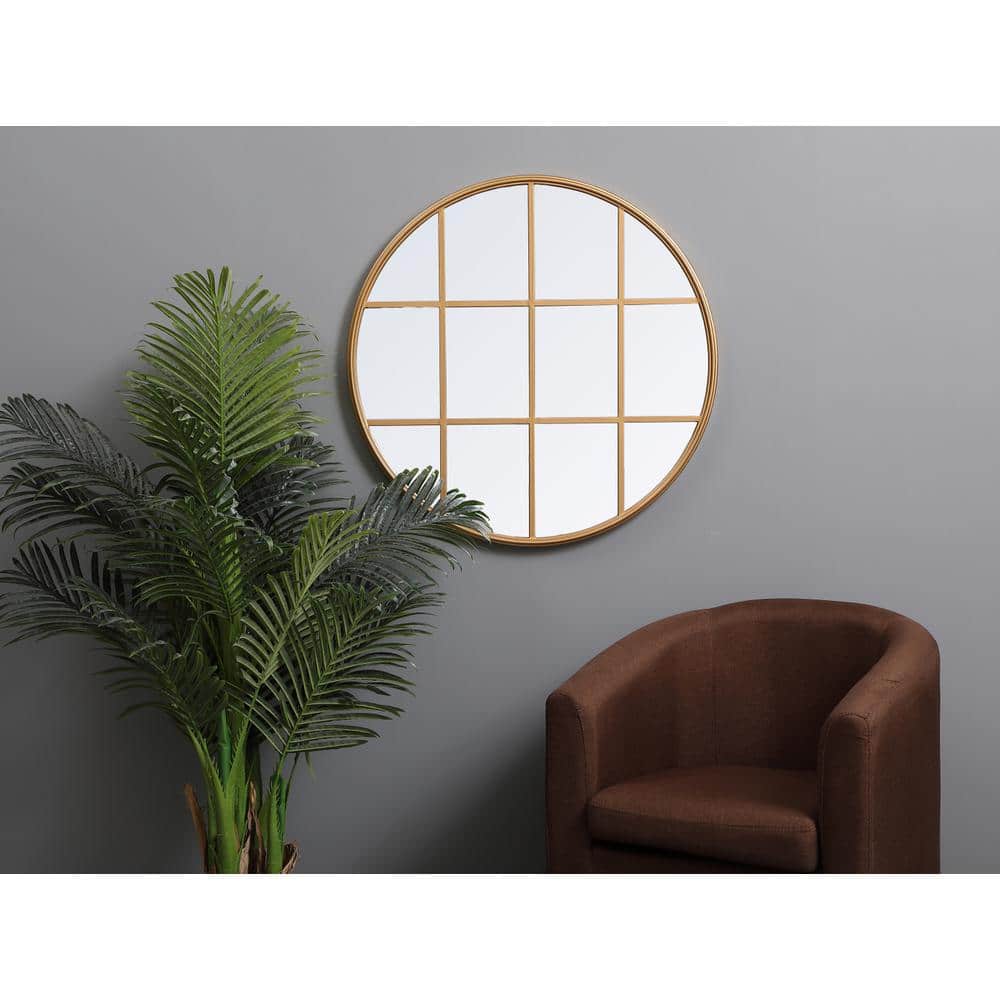 Elegant Decor - Metal windowpane mirror 32 inch x 32 inch - Brass price history on PriceWatchPro