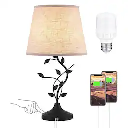 Beige Lampshade with Touch Control Base