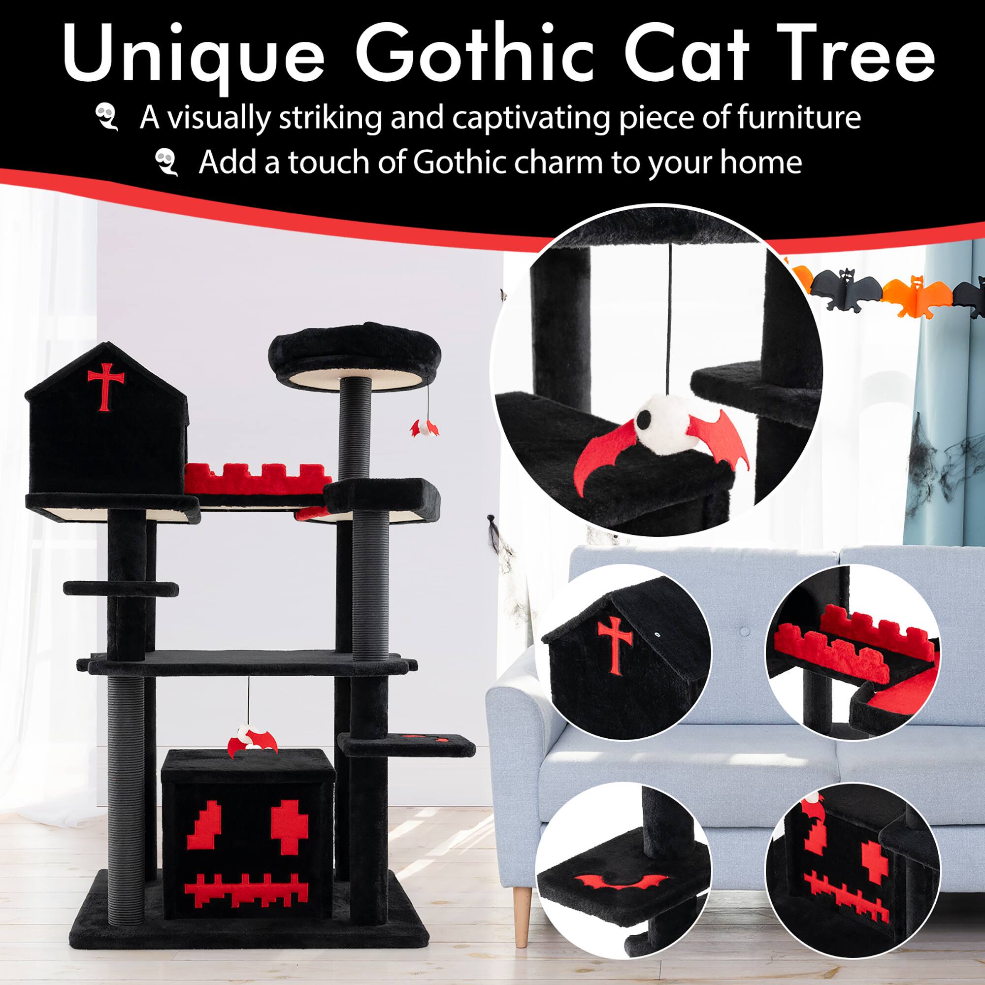 Unique Gothic Cat Tree

A visually striking and captivating piece of furniture

Add a touch of Gothic charm to your home