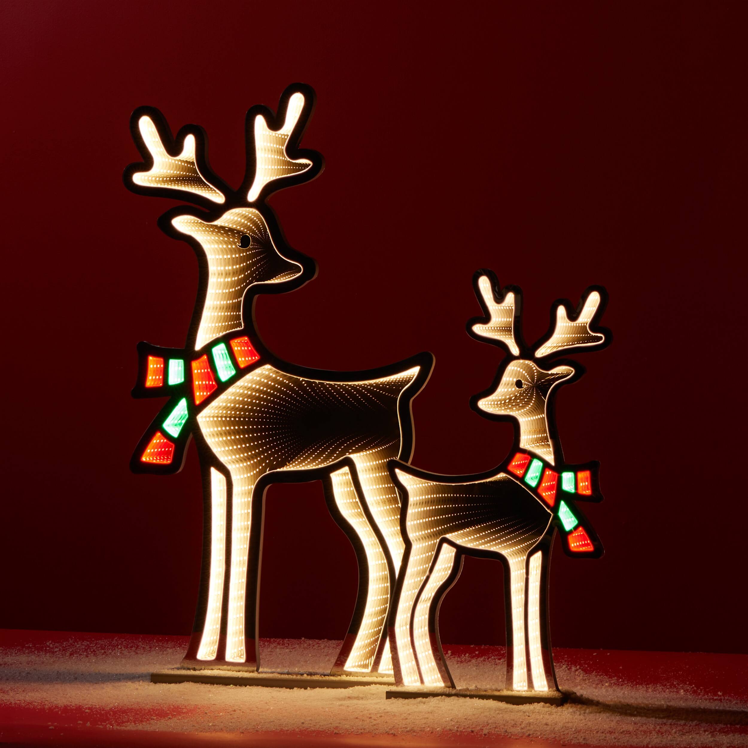 Back. BreeBe - Deer with Scarf Ekkolight 23.5"H - White, Red.