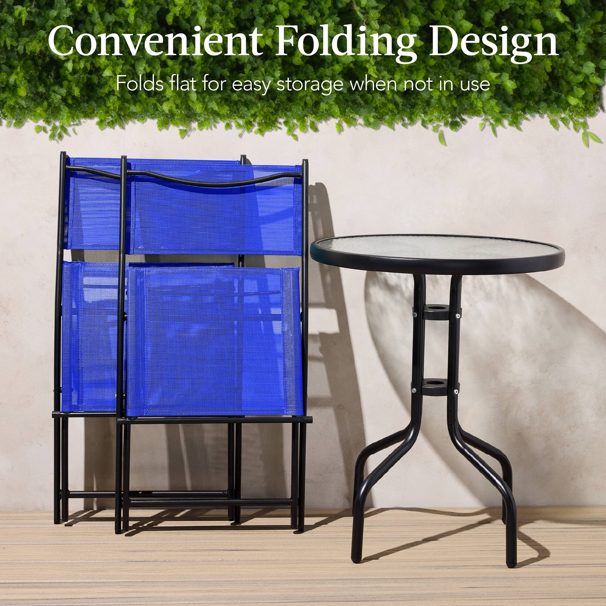 Convenient Folding Design  
Folds flat for easy storage when not in use