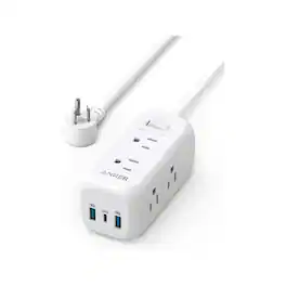 Anker - A9169122 6-Outlet 1875W 5 ft. Cord Power Strip - White