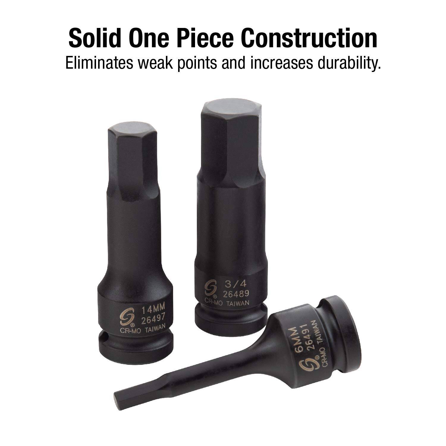 Solid One Piece Construction  
Eliminates weak points and increases durability.

14MM  
26497  
CR-MO TAIWAN

3/4  
26489  
CR-MO TAIWAN

6MM  
26491  
CR-MO TAIWAN